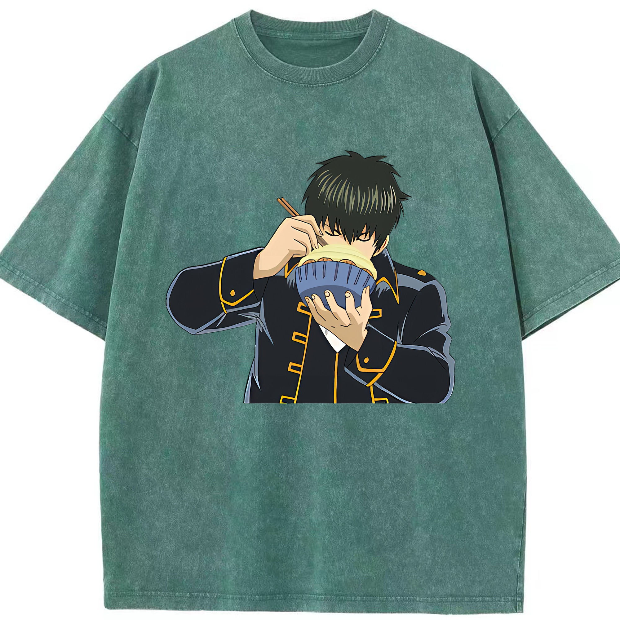 （画像用） ぎんたま 坂田銀時（さかたぎんとき） 神楽 志村新八（しむら しんぱち） GINTAMA Sakata Gintoki Kagura Shimura Shinpachi 綿100% ヴィンテージ風 半袖Tシャツ（フロントプリント）